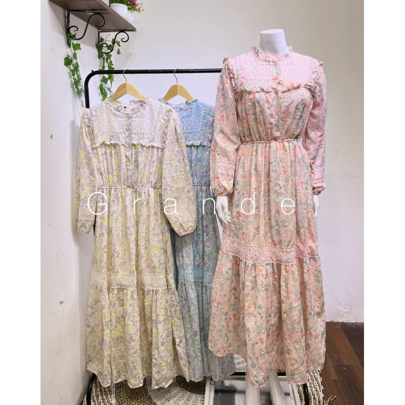 Gamis Brukat Wanita Karet Pinggang