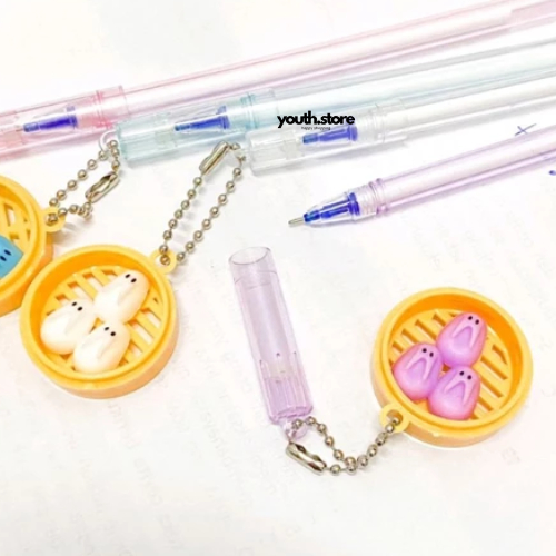 

Pulpen Bolpen Alat Tulis Kantor Anak Sekolah Tinta Biru Super Tebal Tutup Gantungan Dimsum Lucu
