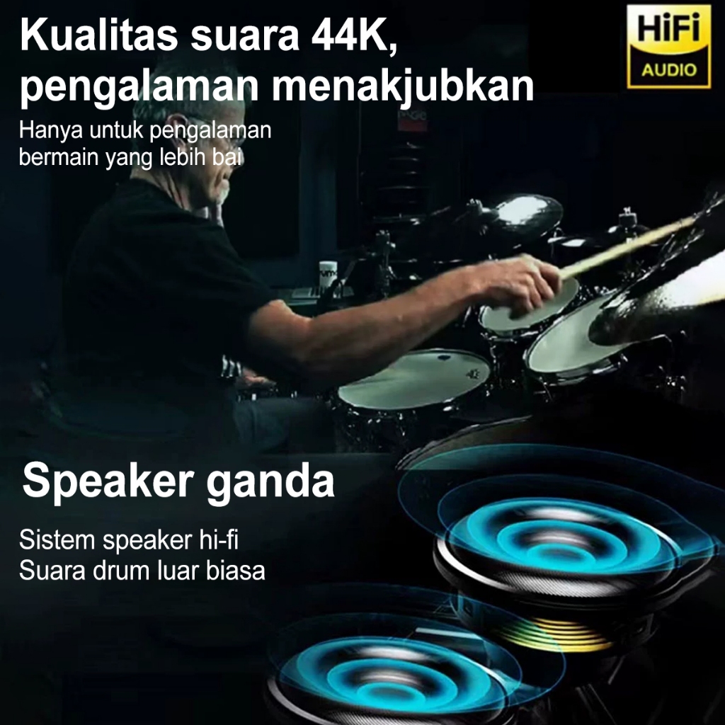 Digital Portabel Drum Roll Drum Elektronik Perkusi Elektronik Drum Kit Drum Jazz 7 Pad Drum dengan