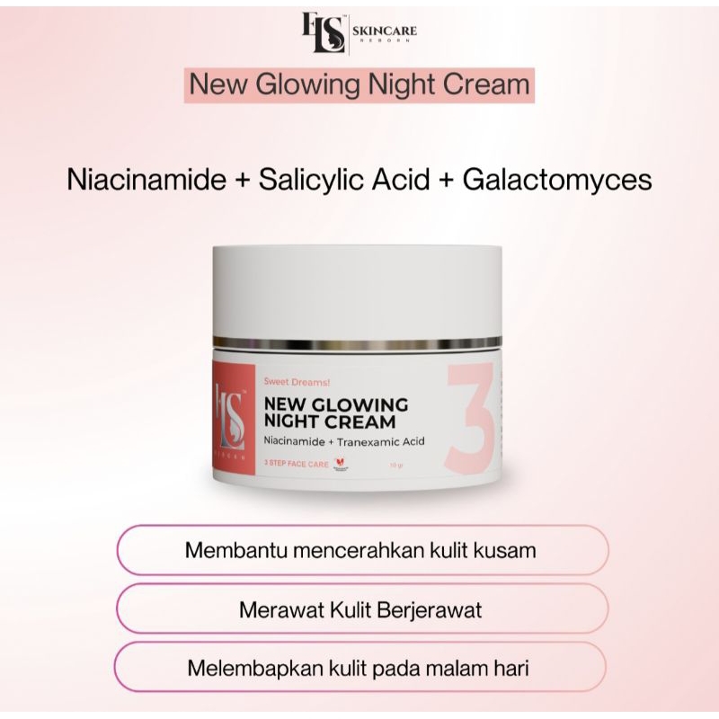 LS SKINCARE CREAM NIGHT BPOM //BRIGHTENING  BOOSTER/CREAM PEMUTIH WAJAH AMPUH(ELSTM)