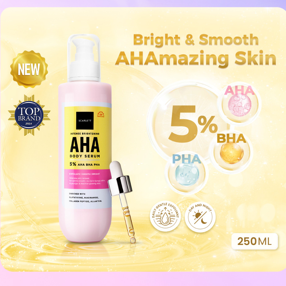 BEAUTYLAND AHA SCARLETT WHITENING INTENSE BRIGHTENING AHA BODY SERUM 5% AHA BHA PHA HAND BODY LOTION