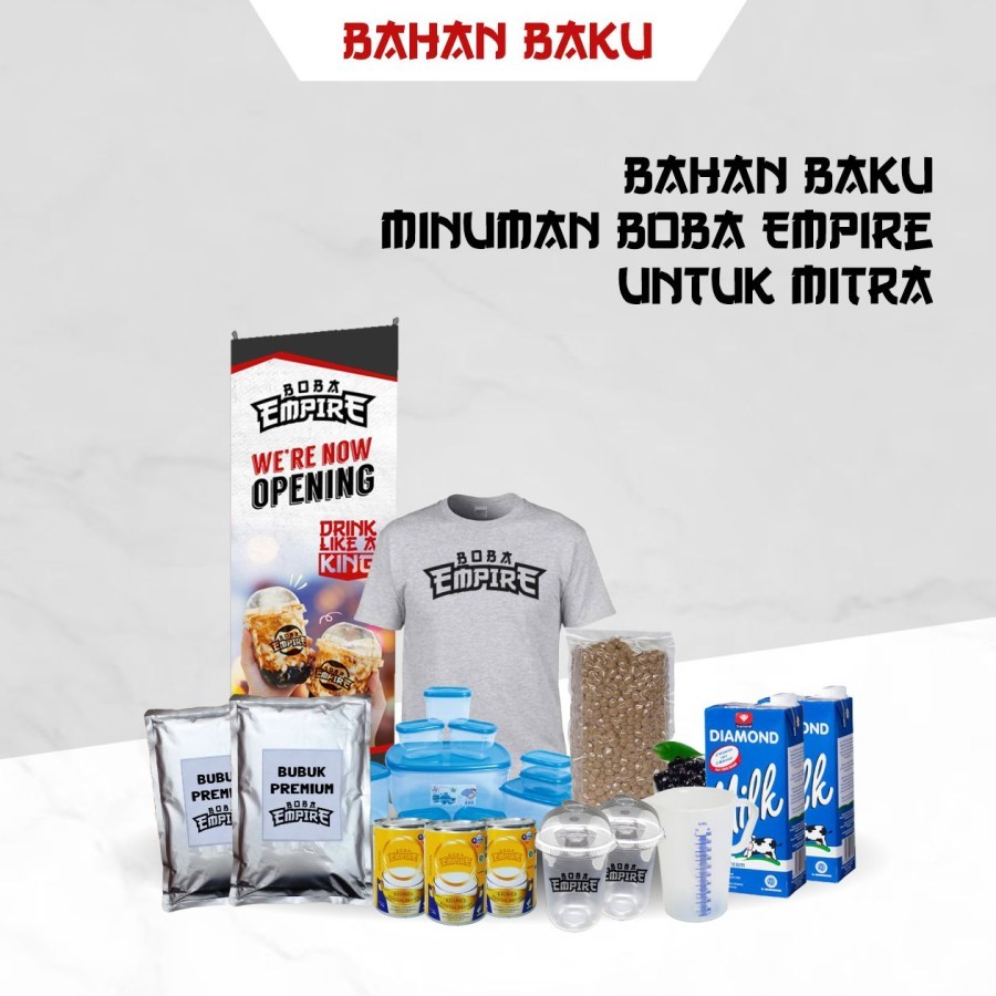 

Paket Bahan Baku Minuman Boba Empire