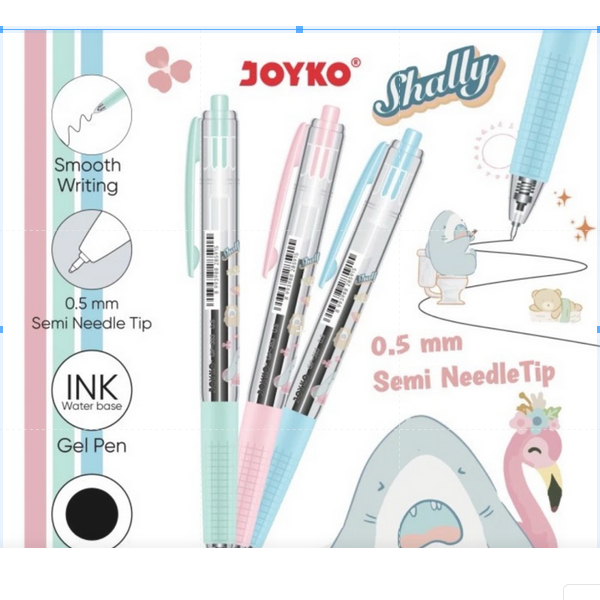 

( 1 PACK ) Gel Pen Pulpen Pena Joyko GP-353 Shally 0.5 mm 1 PACK ISI 12 BIJI