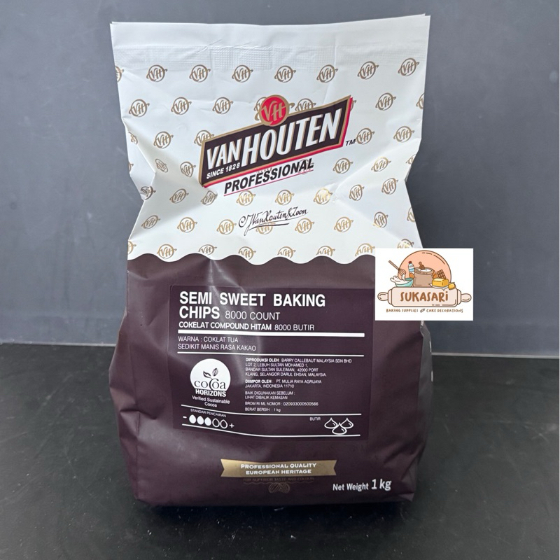 

Cokelat Van Houten Chip 1kg Dark chocolate chip drop coklat masak cokelat