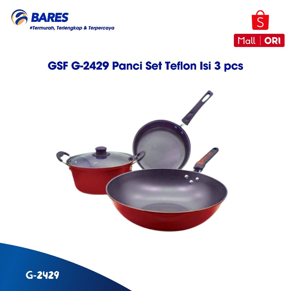 GSF G-2429 Panci Set Teflon Isi 3 pcs