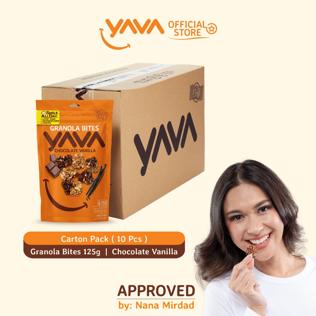 

YAVA Carton Pack Granola Bites Chocolate Vanilla ( 10 x 125g )