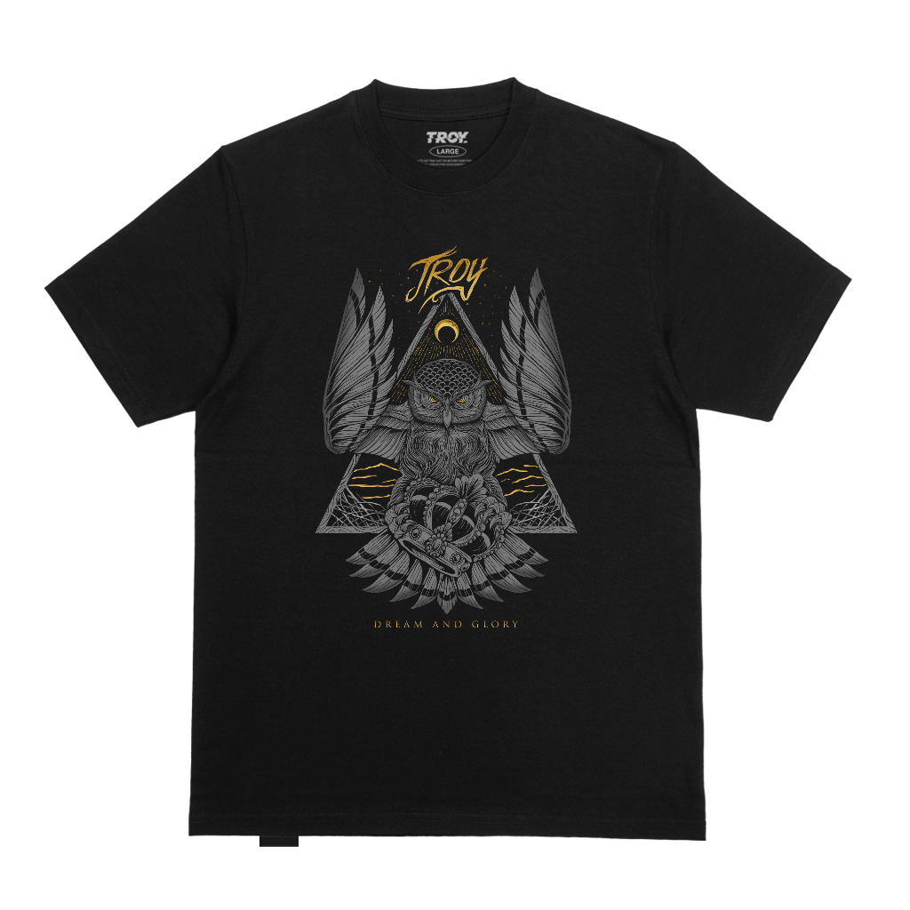 Troy Company Tshirt Black The Night Owl - Kaos Pria Lengan Pendek Hitam MT 2861
