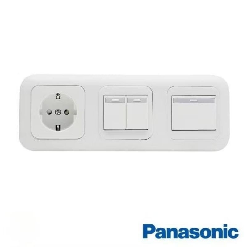 PANASONIC STOPKONTAK + SAKLAR 3 GANG INBOW WEJ7823 + 5541 + 5531 WS