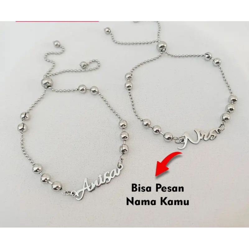 Gelang serut titanium bini lada // gelang serut anak dan dewasa // gelang custom nama