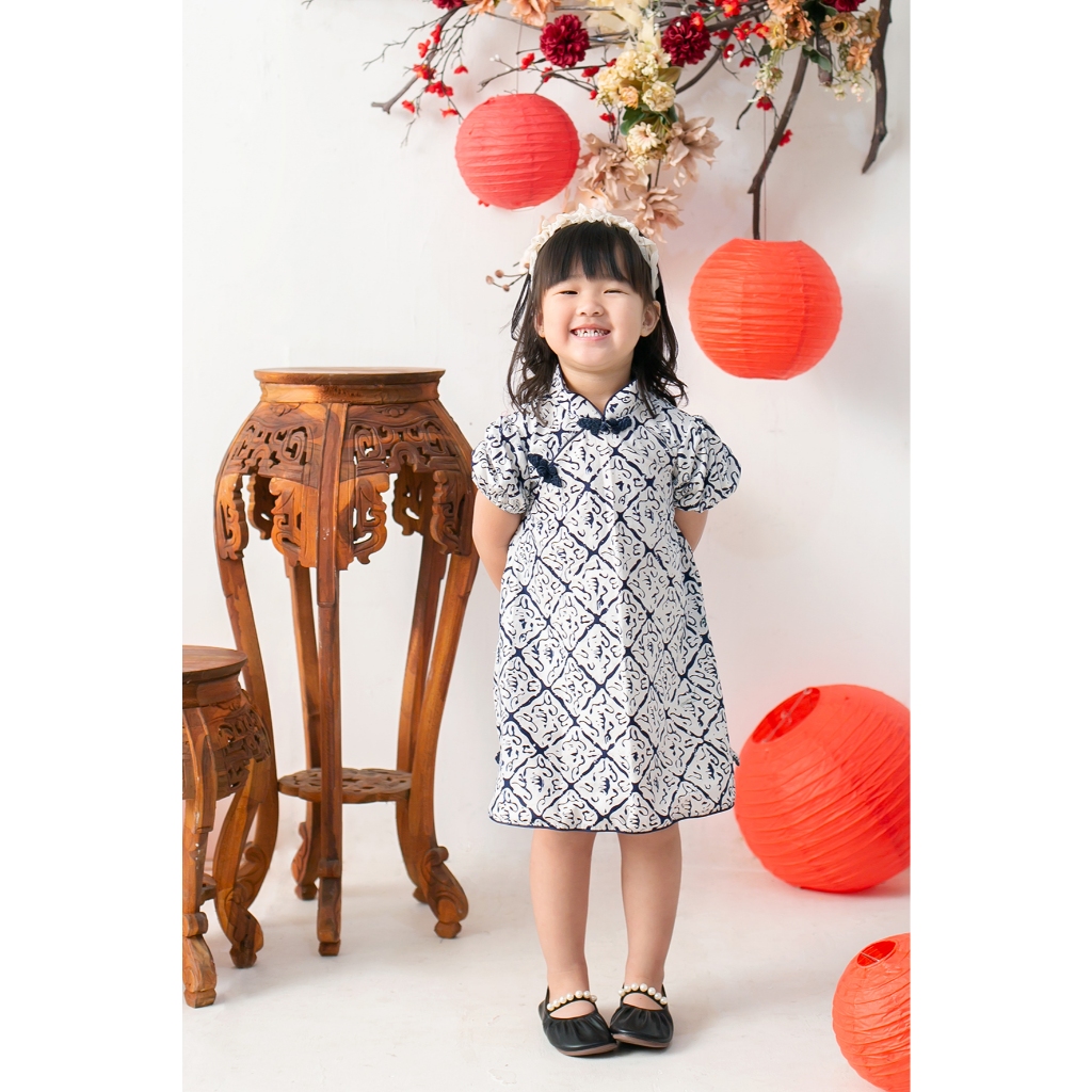 Dress Imlek Batik Anak | Dress Imlek Perempuan I Dress Imlek Anak Modern | Aylin Dress Baju Dress Ba