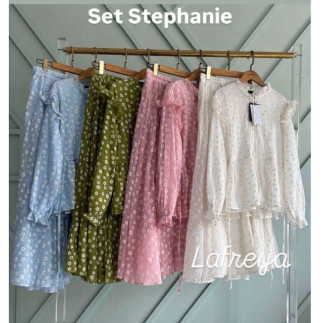 Set stephanie,setrok premium,lafreya ORI, setelan rok premium, setrok import, setrok bkk, set rok lf