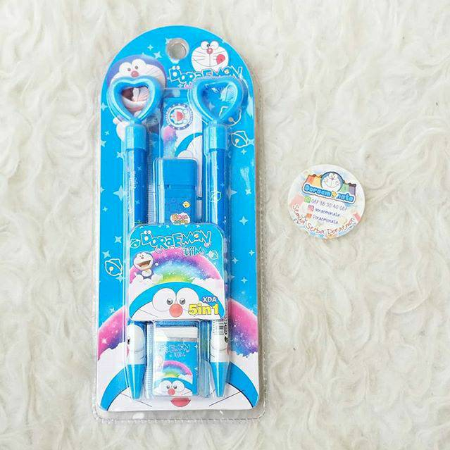 

Paket ATK pulpen pensil doraemon