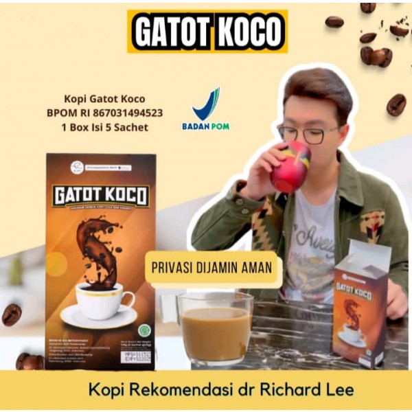 

Kopi Gatot Koco ( 1 Box @ 5 Sachet ) - Dr Richard Lee - Kopi Gatot Koco 100% Original