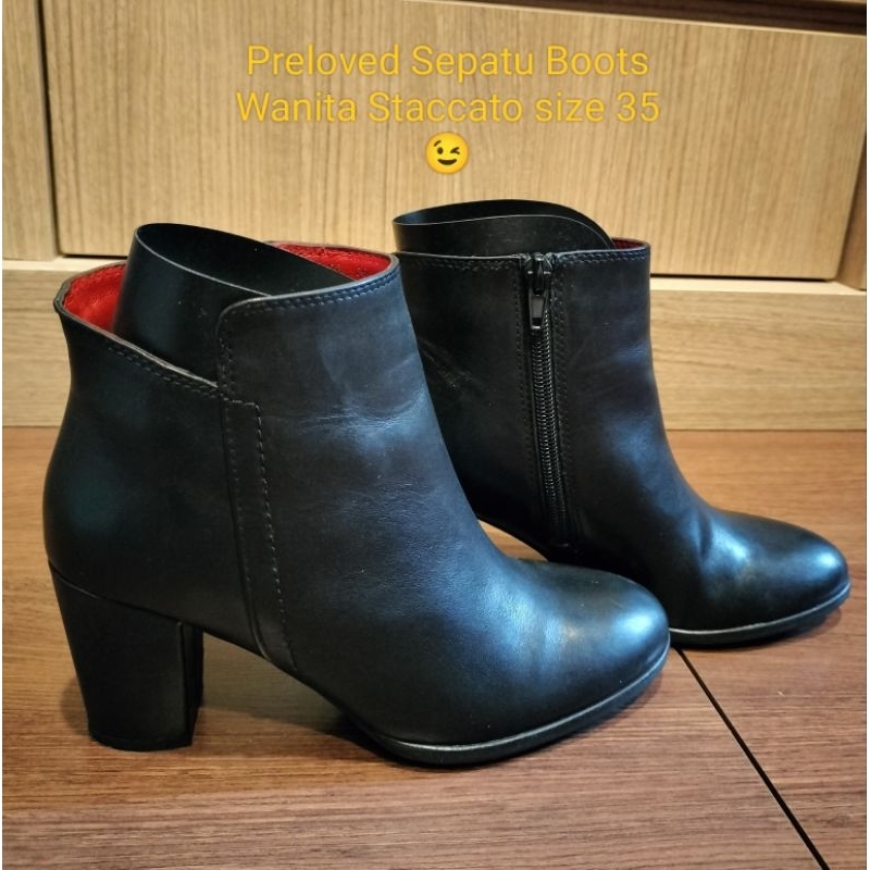 Sepatu Boots Wanita Preloved Size 36 Staccato