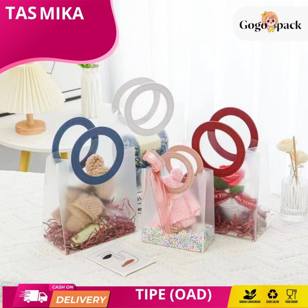 

Tas Mika PVC Doff / Goodiebag Mika Transparan / Tas Mika Hampers / Tas Mika Souvenir I OAD02-OAD03