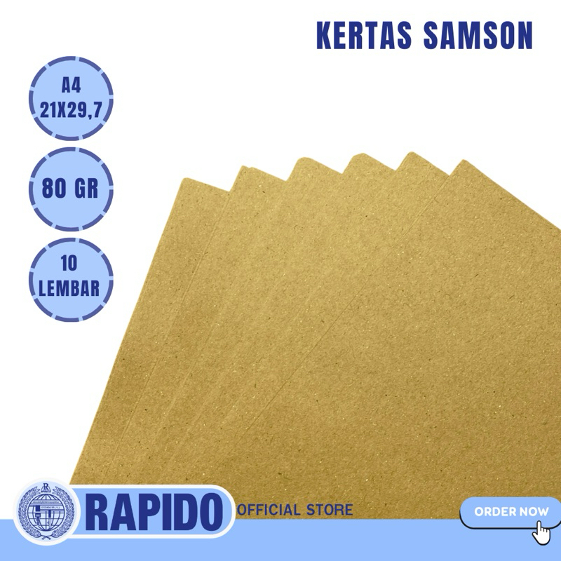 

[ 10 Lembar ] uk A4 21 x 29,7 Kertas Samson kraft 80 gr