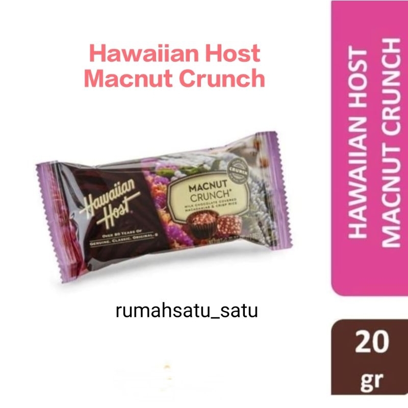 

Coklat Hawaiian Host Macnut Crunch 20 gram. Expire Oktober 2025