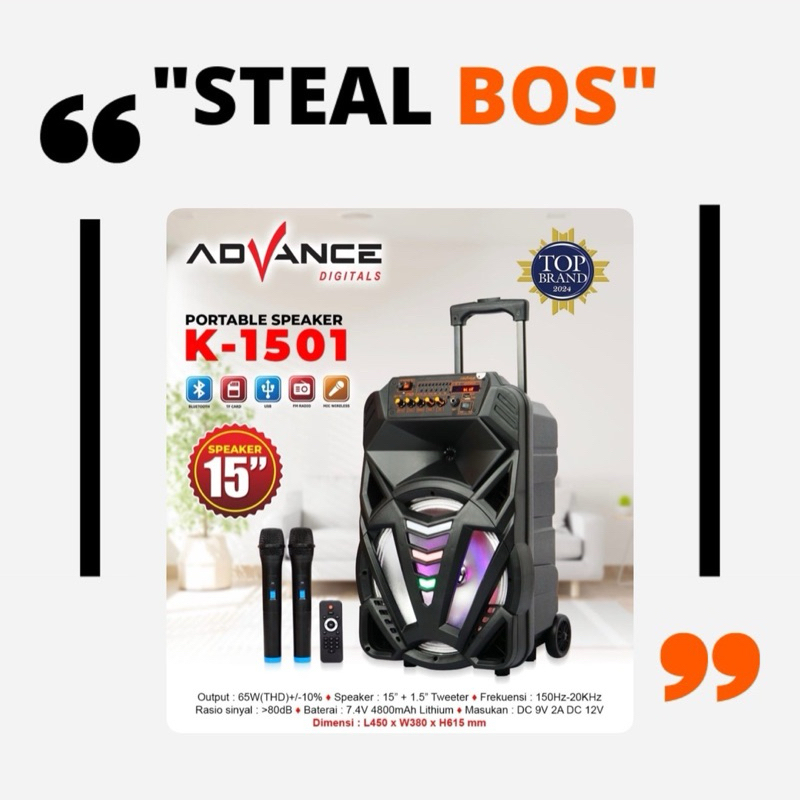 speaker aktif speaker bluetooth/ speaker advance 1501 bluetooth 2 mic