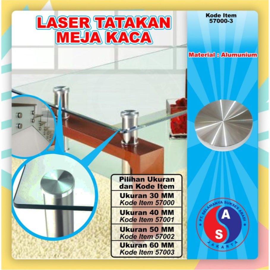 TATAKAN LASER BULAT 30 MM / 40 MM / 50 MM / 60 MM TATAKAN MEJA KACA