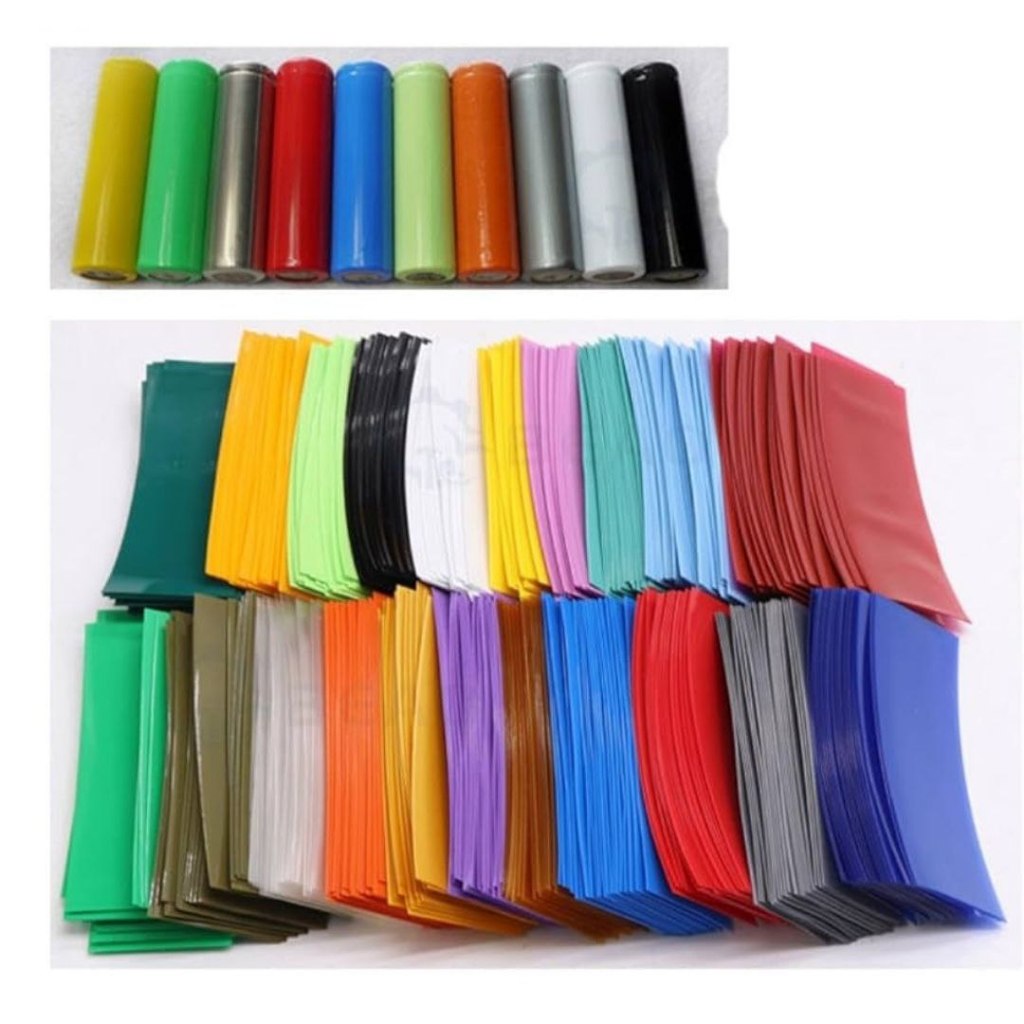 Baterai Wrap Plastik Pelindung Jacket Lithium Battery Shrink 18650 Varian warna - Ungu