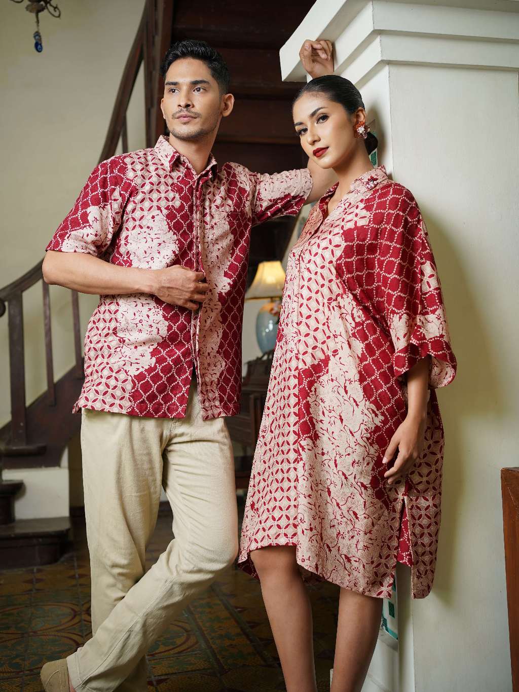 MARGARIA BATIK - Blouse & Kemaja Bahan Dobby Viscose - Blouse Batik Wanita - Kemeja Batik Pria Lenga