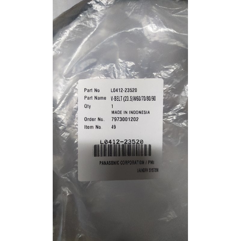 Original Part Panasonic Mesincuci 2 tabung V-Belt 23,5