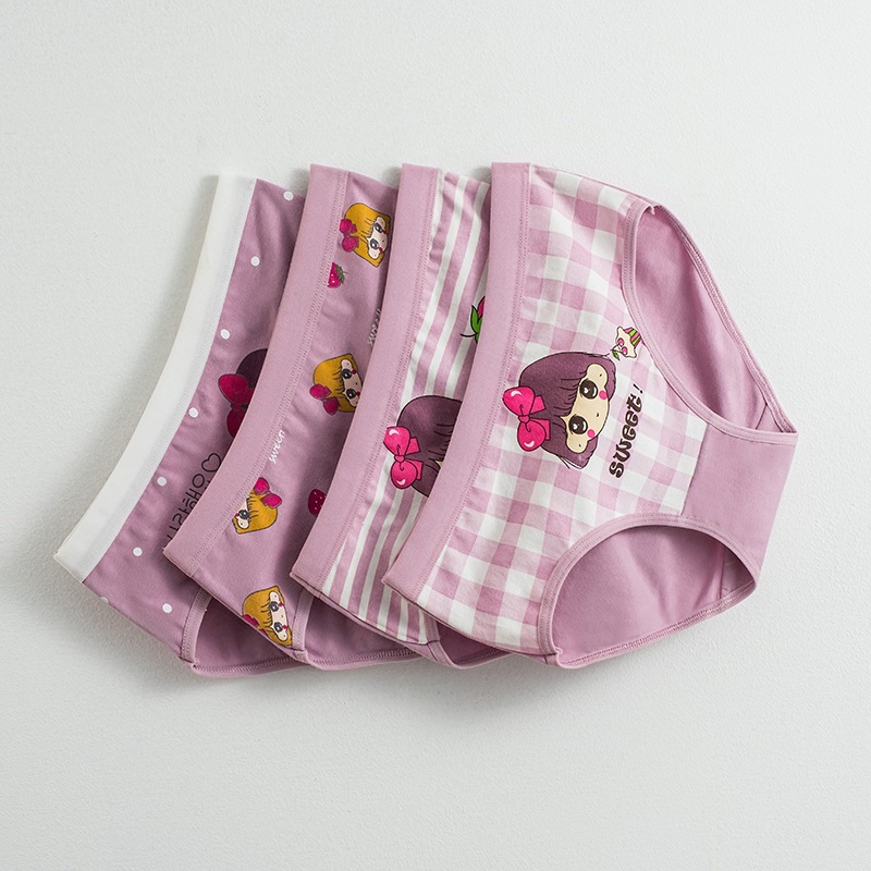 •ILUVBRA•CD1897 Celana Dalam Segitiga Anak Perempuan CD Katun Motif Kartun Girl Ungu Purple Lucu