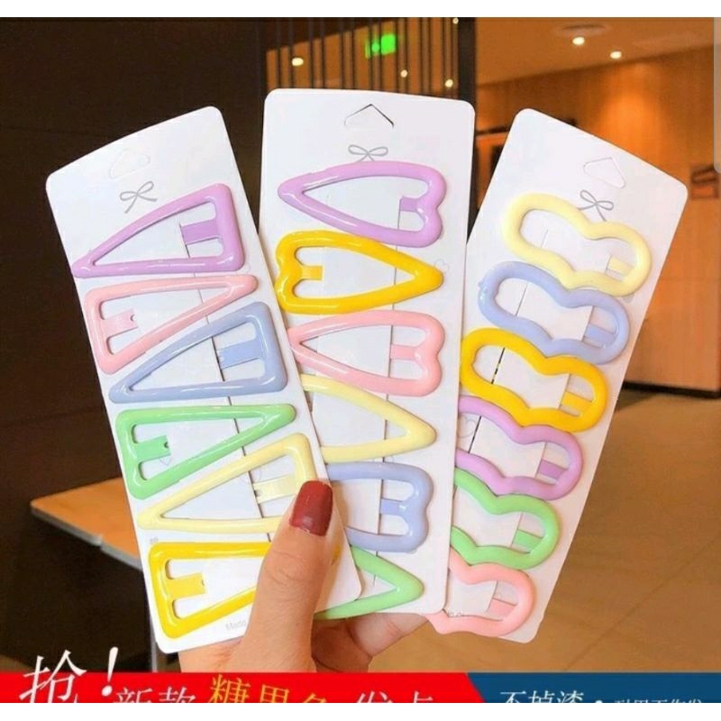 Set jepit rambut jepit poni premium warna warni