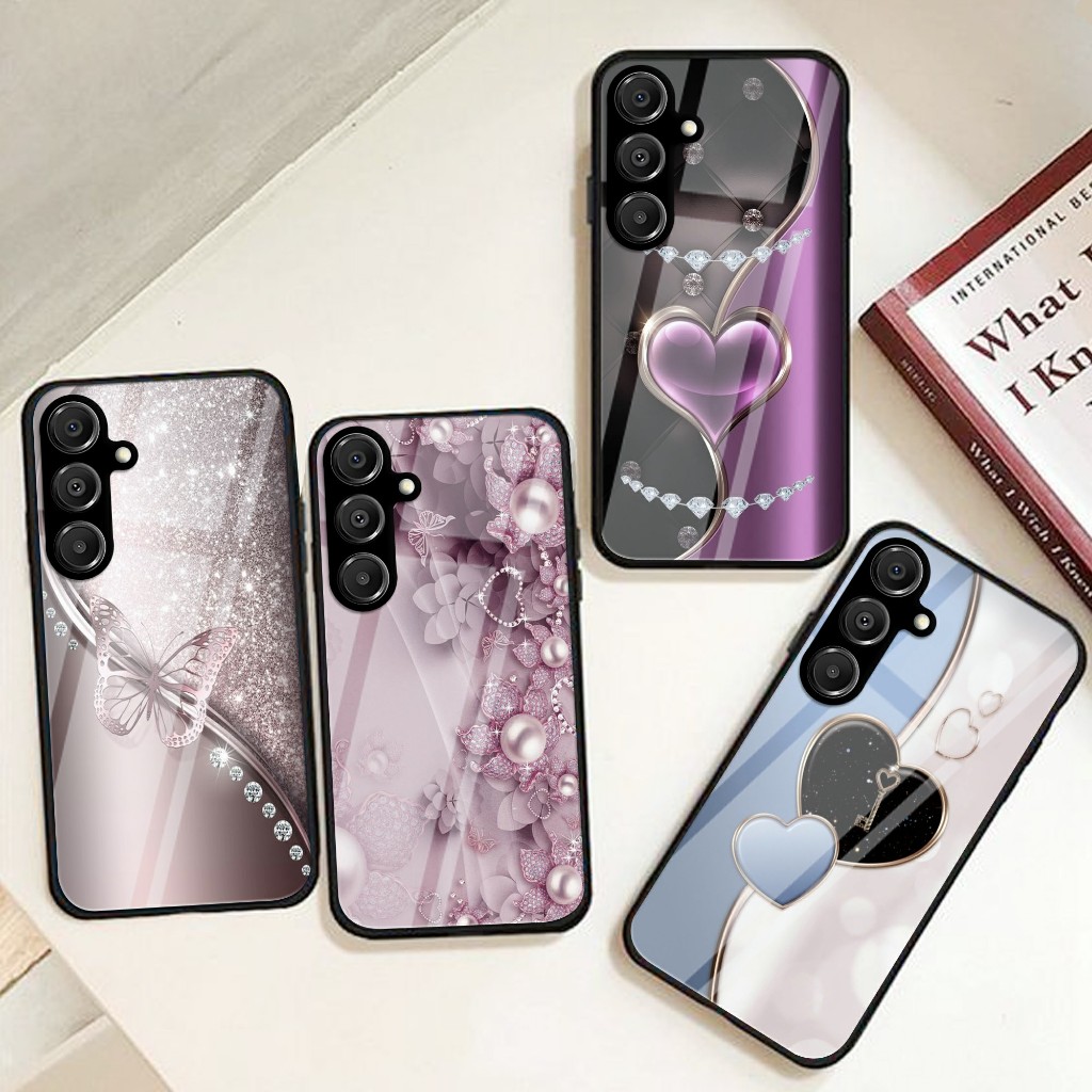Softcase Kaca Hp Samsung A16 Motif Bunga - Casing Hp Samsung A16 Terbaru (U167)