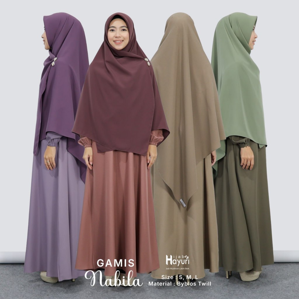 GAMIS NABILA BYBLOS TWILL HIJAB HAYURI