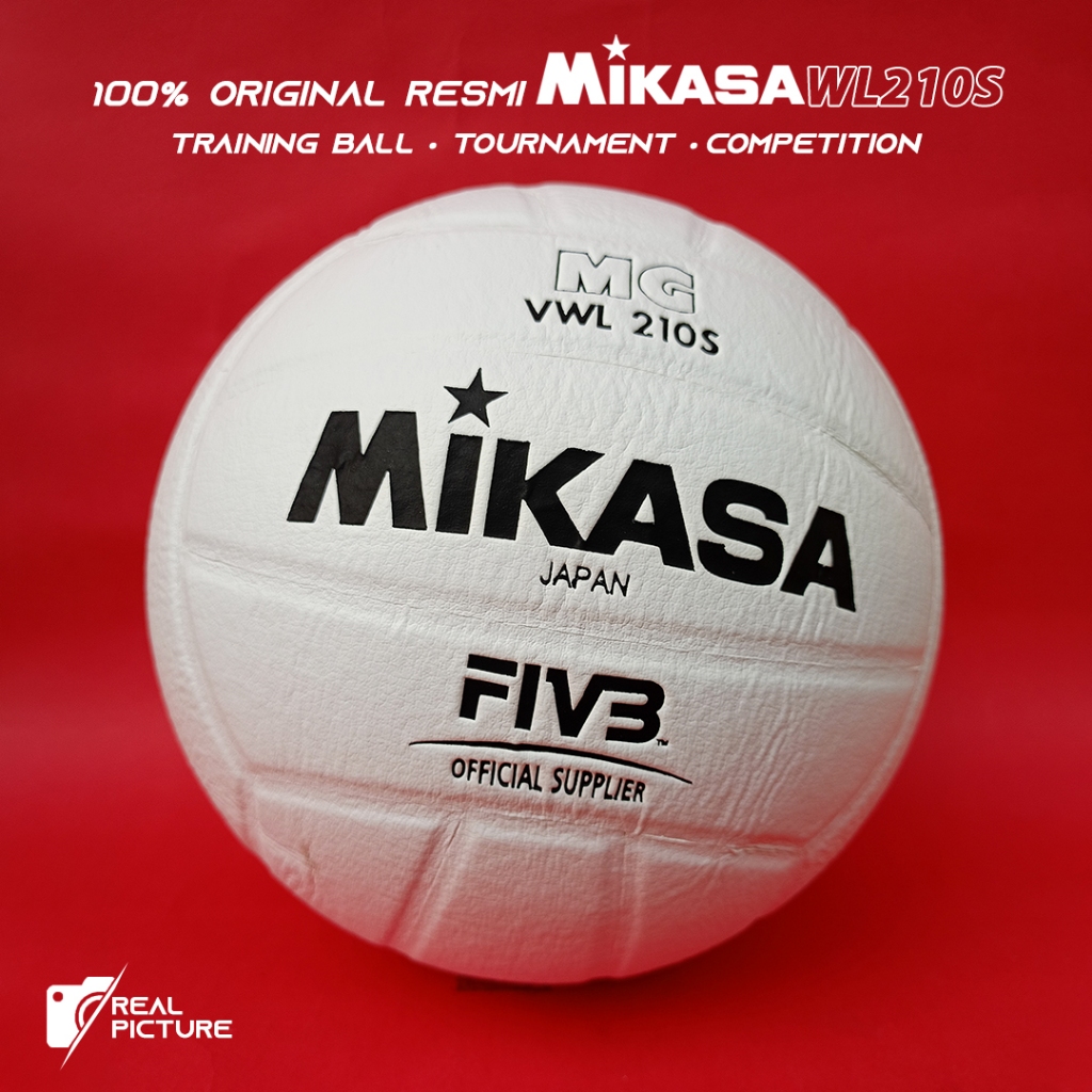 Bola Voli Voly Volly Mikasa VWL210 Original 100% Resmi Volley Ball Size 5 Putih Empuk