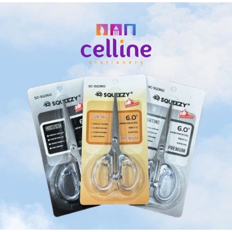 

Gunting Transparan Multifungsi Squeezy Stainlees Steel Premium