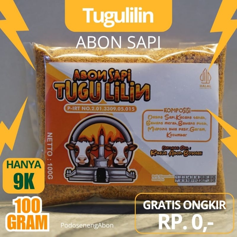 

Abon Sapi Termurah 100 gram varian original dan pedas Tugu lilin