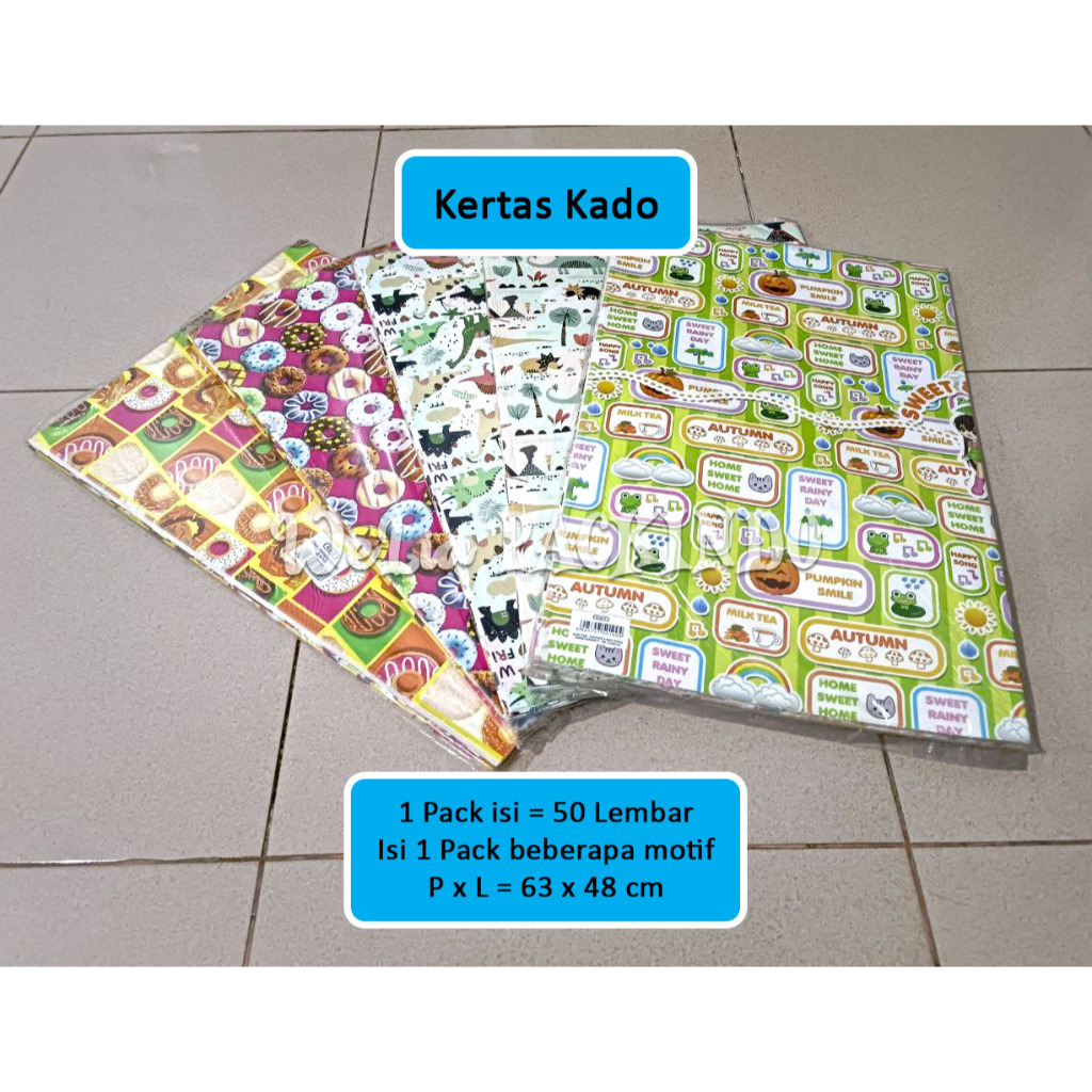 

[50 Lembar] Kertas Kado Hadiah / Kertas Pembungkus Souvenir Hadiah