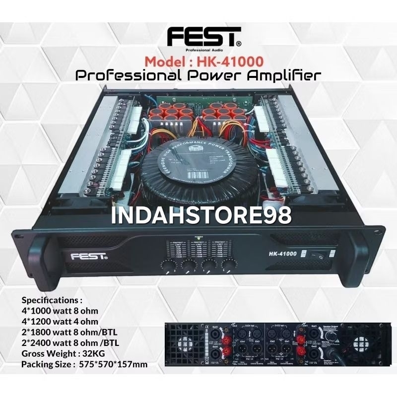 Power Fest HK41000 Original Power 4 Channel Fest HK 41000