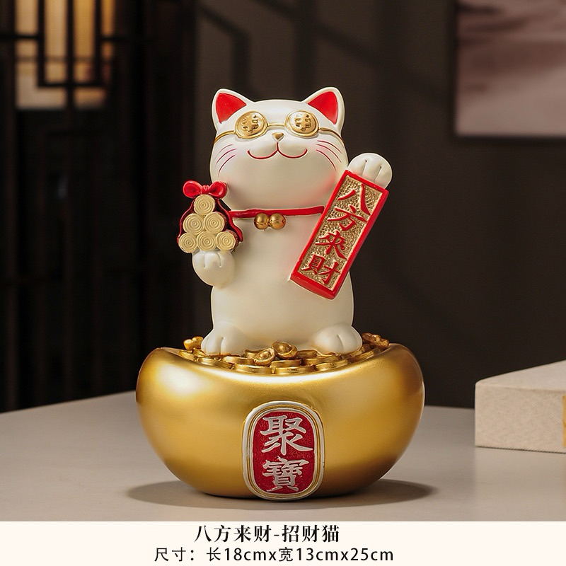 A0567 | JEEA | Standing gold cat decoration | Pajangan dekorasi kucing resin premium impor lucu kere