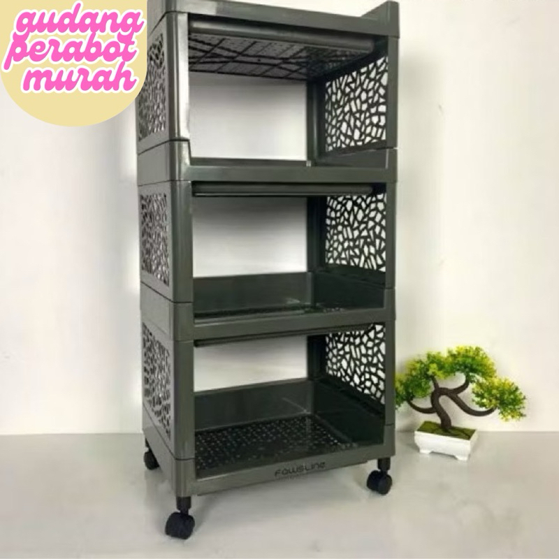 RAK YOYO 4 SUSUN RODA/RAK APARTEMEN RODA 4SUSUN/RAK SERBAGUNA/RAK DAPUR RODA 4SUSUN