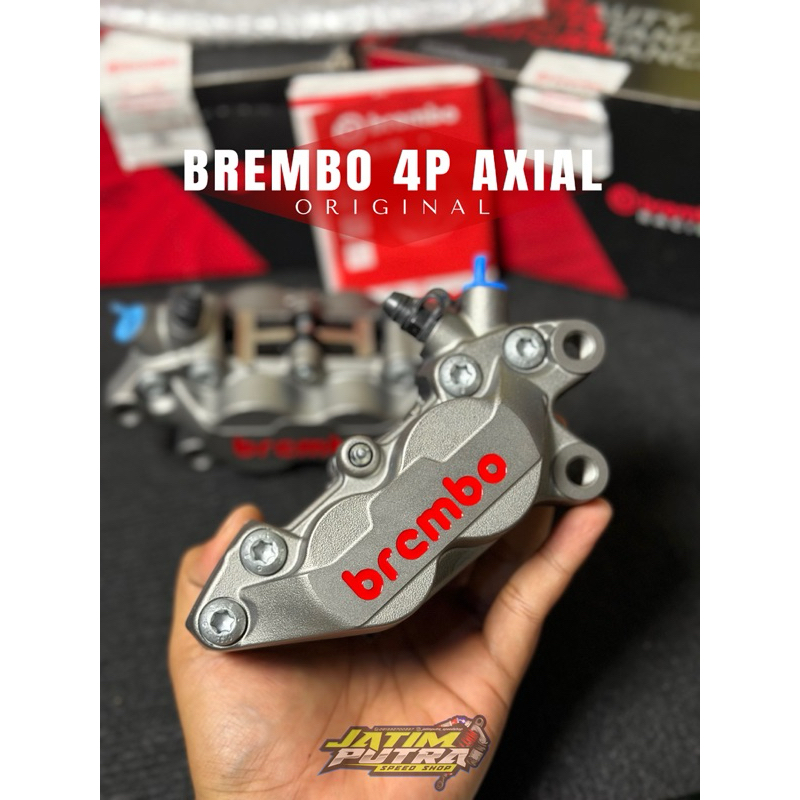 KALIPER BREMBO 4P AXIAL ORIGINAL KANAN & KIRI 4 PISTON POT GREY