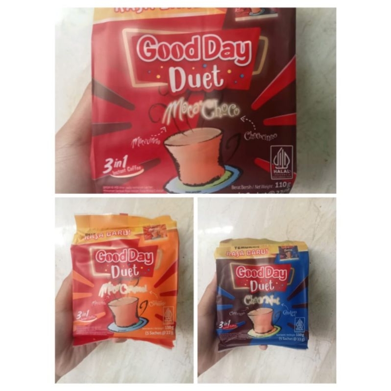 

Kopi good day duet 1pak isi 5pcs