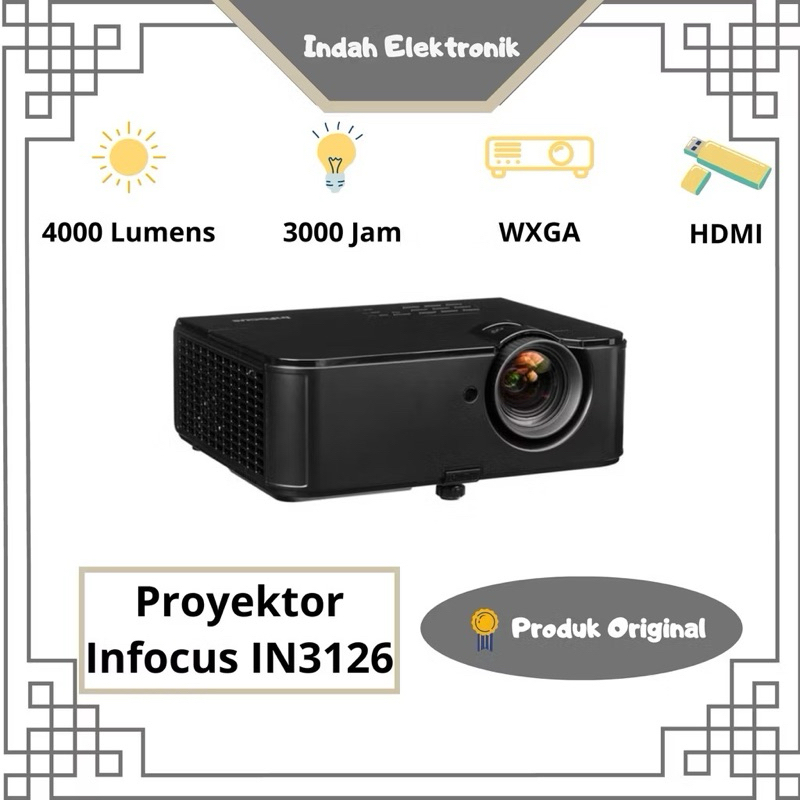 Proyektor Infocus IN3126 WXGA 4000 ANSI Lumens untuk Kantor dan Presentasi