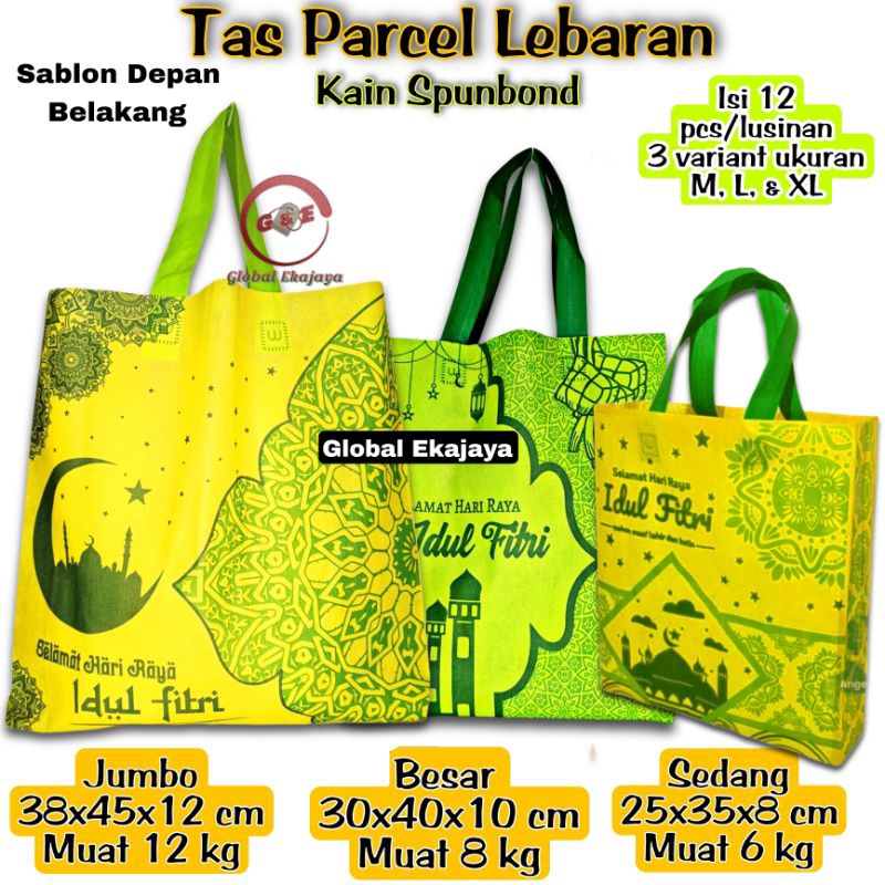 

Tas Kain Spunbond Goodiebag Lebaran IdulFitri Ukuran Sedang Besar Jumbo Godybag Totebag Hampers THR