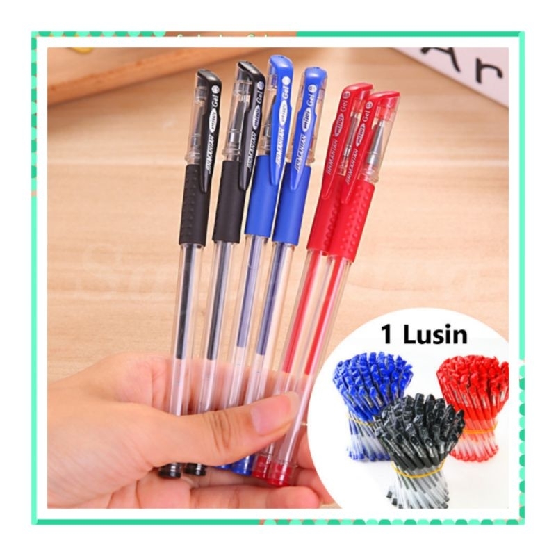

Fai_pena 1 Lusin Isi 12 Pcs Pulpen Gel 0.5 mm Bisa Diisi Ulang Balpoint Tinta Gel Murah