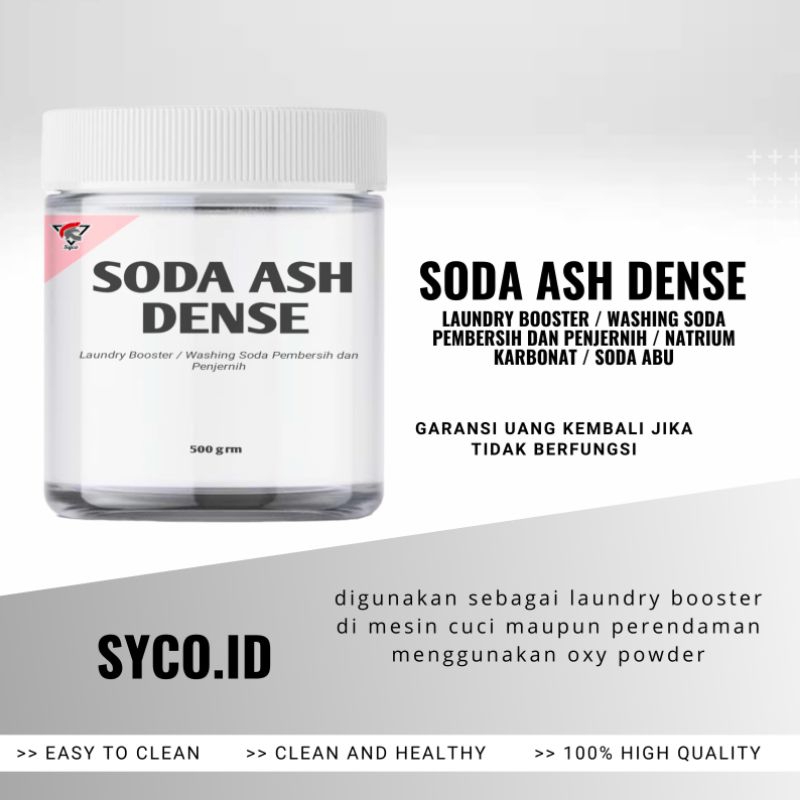 

Soda Ash Dense - Laundry Booster / Washing Soda Pembersih dan Penjernih /Soda Abu 500 gr
