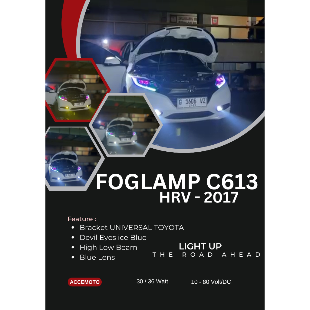 Foglamp Projector LED Projie BiLED 2 Inch 3 Warna HRV