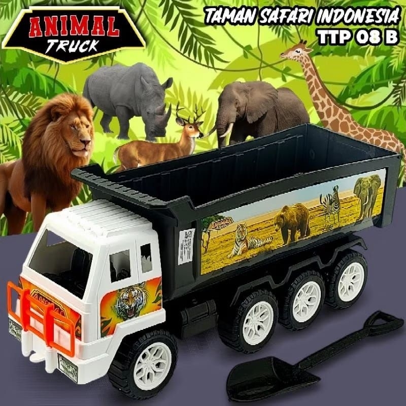 599 mainan anak truk dump bak pasir hewan taman safari TTP 08B