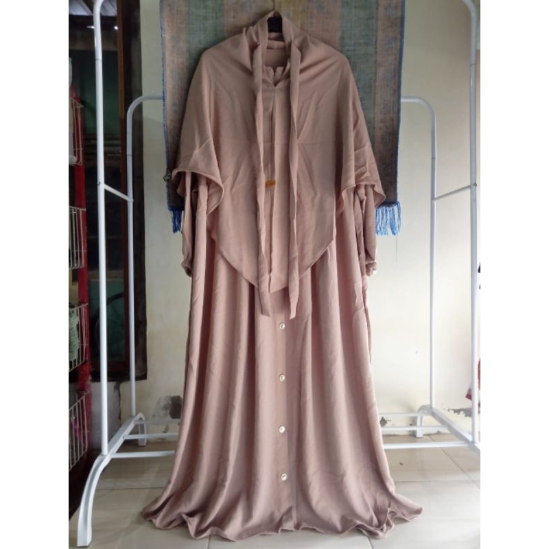 Set Syar'i Gamis khimar Nonpet Crinkle Premium