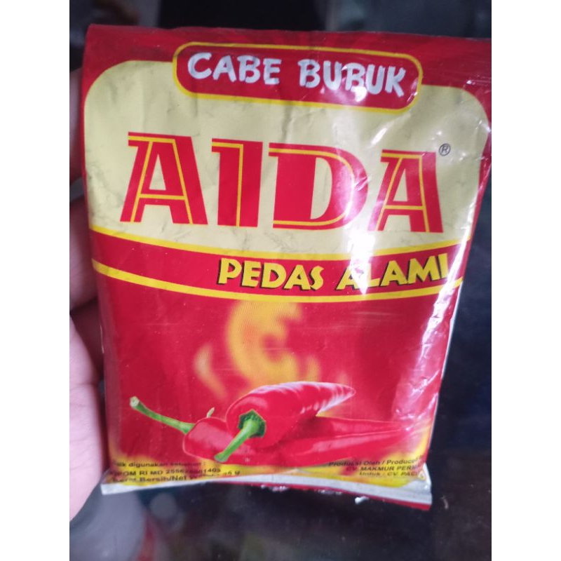 

AIDA bubuk cabe 1 renceng isi 10 kemasan 25gram