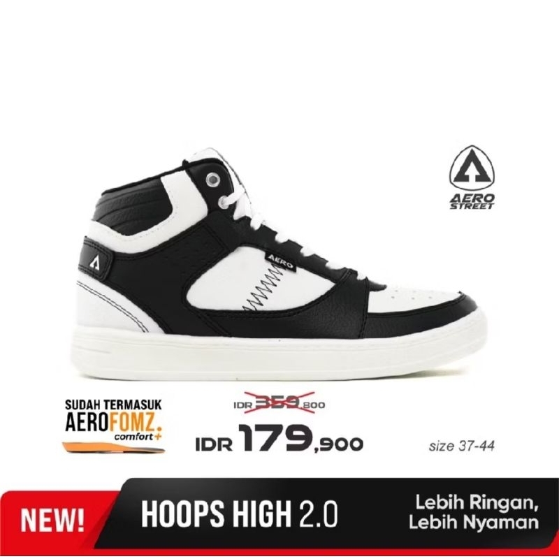 Aerostreet Hoops High Hitam Putih 2.0 Limited Edition
