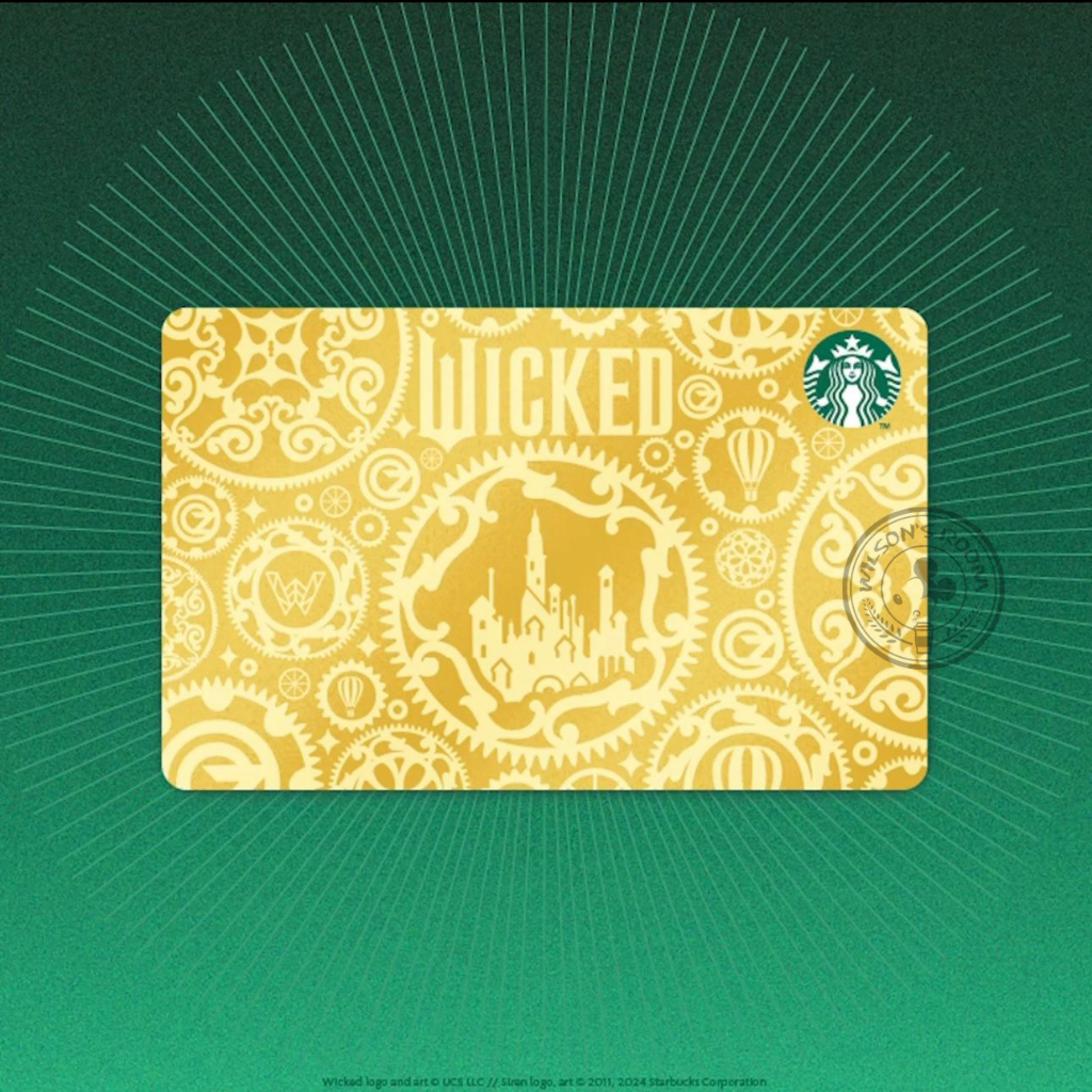 Starbucks Card Wicked Elphaba Glinda Oz Kartu Paper Thailand 2024 Gold Emerald City Movie Musical