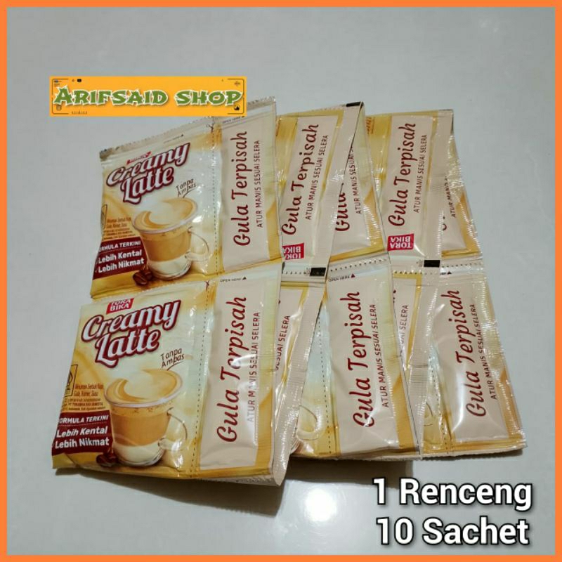 

ToraBika Creamy Latte Gula Terpisah 1 Renceng isi 10 Sachet @22g